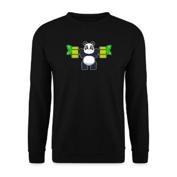 Panda Bodybuilder Barbell Bodybuilding - Sweat-shirt Unisexe - noir - Devant - Alina (178cm) & Michal (187cm)
