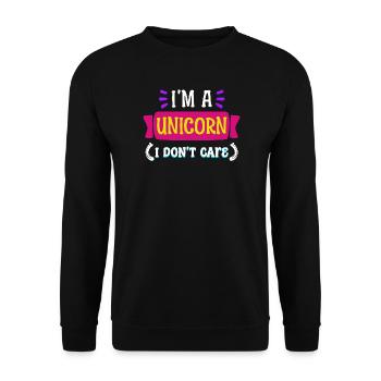 Je ne me soucie pas de l’attitude indifférente à la déclaration - Sweat-shirt Unisexe - noir - Devant - Alina (178cm) & Michal (187cm)