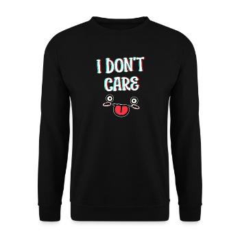 I don't care Attitude Funny Statement Relax - Unisex Sweatshirt - black - Front - Alina (178cm) & Michal (187cm)