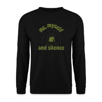 Me, myself and silence - Unisex Pullover - Schwarz - Vorne - Alina (178cm) & Michal (187cm)