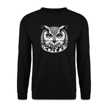 Hibou - Sweat-shirt Unisexe - noir - Devant - Alina (178cm) & Michal (187cm)