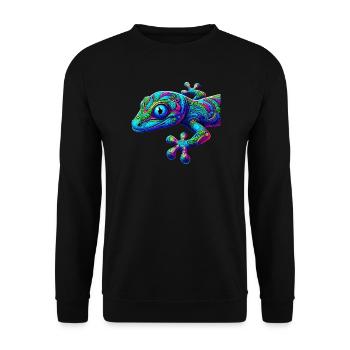 Gecko - Unisex Sweatshirt - black - Front - Alina (178cm) & Michal (187cm)