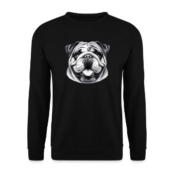 English Bulldog Dog - Unisex Sweatshirt - black - Front - Alina (178cm) & Michal (187cm)