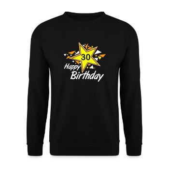 30.Geburtstag , Happy Birthday 30 (25) - Unisex Pullover - Schwarz - Vorne - Alina (178cm) & Michal (187cm)