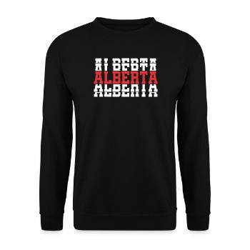 t-shirt alberta t-shirt gift idea stacked text - Unisex Sweatshirt - black - Front - Alina (178cm) & Michal (187cm)