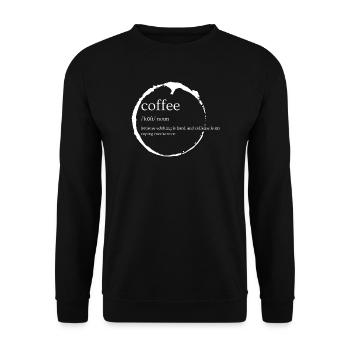 Gestion de la caféine : définition de l’âge adulte - Sweat-shirt Unisexe - noir - Devant - Alina (178cm) & Michal (187cm)