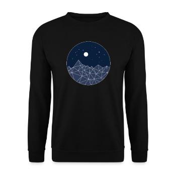 Minimal Mountains – Night Nature Aesthetic - Unisex Pullover - Schwarz - Vorne - Alina (178cm) & Michal (187cm)