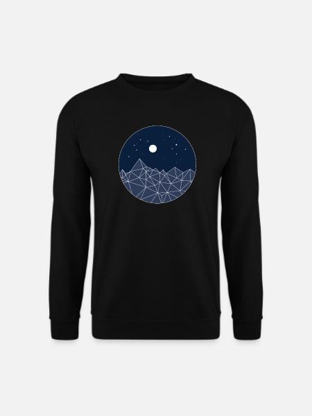 Minimal Mountains – Night Nature Aesthetic - Unisex Pullover - Schwarz