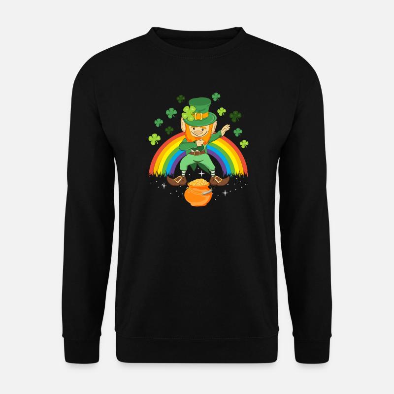 Dabbing Kobold Goldtopf Kleeblatt ST. Patricks Day - Unisex Pullover - Schwarz