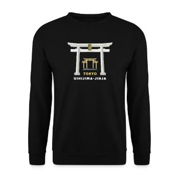 Tokyo, Ushijima-jinja, Torii, Japan Drawing - Unisex Sweatshirt - black - Front - Alina (178cm) & Michal (187cm)