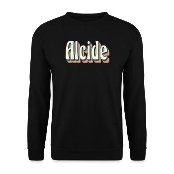 Alcide t-shirt retro vintage t-shirt gift idea - Unisex Sweatshirt - black - Front - Alina (178cm) & Michal (187cm)
