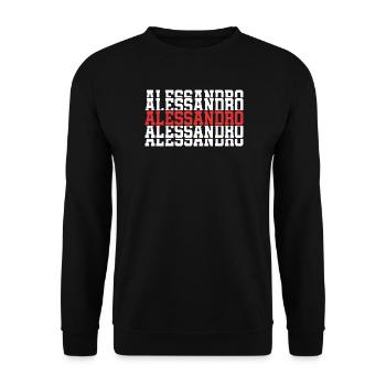 T-shirt Alessandro t-shirt cadeau texte empilé - Sweat-shirt Unisexe - noir - Devant - Alina (178cm) & Michal (187cm)