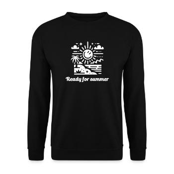 ready for summer, summer, sun, sunshine - Unisex Sweatshirt - black - Front - Alina (178cm) & Michal (187cm)