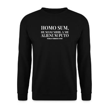T-shirt Homo sum humani nihil a me alienum puto - Unisex Sweatshirt - black - Front - Alina (178cm) & Michal (187cm)