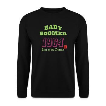 Baby Boomer 1964 - Unisex Pullover - Schwarz - Vorne - Alina (178cm) & Michal (187cm)