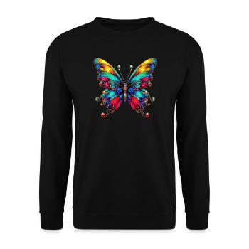 Butterfly - Unisex Sweatshirt - black - Front - Alina (178cm) & Michal (187cm)