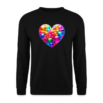 Colorful Heart - Unisex Sweatshirt - black - Front - Alina (178cm) & Michal (187cm)