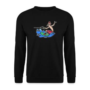 Wakesurf Sports nautiques Kitesurfer Surf Wakeboard - Sweat-shirt Unisexe - noir - Devant - Alina (178cm) & Michal (187cm)
