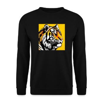 Tiger Pop Art - Unisex Sweatshirt - black - Front - Alina (178cm) & Michal (187cm)