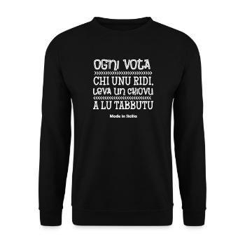Sicily t-shirt Sicilian proverb every vote who - Unisex Sweatshirt - black - Front - Alina (178cm) & Michal (187cm)