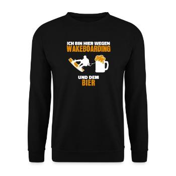 Kitesurfer Cool Saying Wakeboard Surfing Wave - Unisex Sweatshirt - black - Front - Alina (178cm) & Michal (187cm)