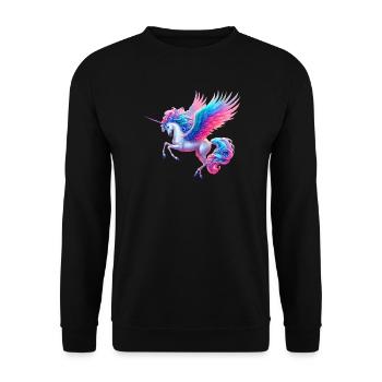 Licorne (02) - Sweat-shirt Unisexe - noir - Devant - Alina (178cm) & Michal (187cm)