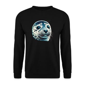 Seal - Unisex Sweatshirt - black - Front - Alina (178cm) & Michal (187cm)