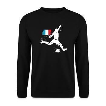 Football Player Blast France - Unisex Sweatshirt - black - Front - Alina (178cm) & Michal (187cm)