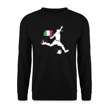 Football Team Italy Player Blast - Unisex Sweatshirt - black - Front - Alina (178cm) & Michal (187cm)