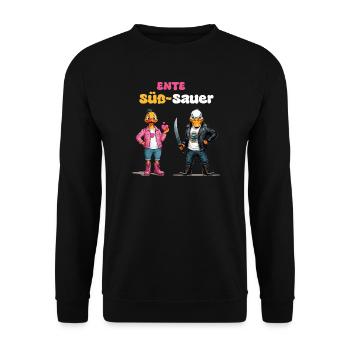 Canard Sucré - Aigre - Sweat-shirt Unisexe - noir - Devant - Alina (178cm) & Michal (187cm)