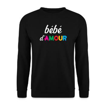 bébé d'Amour - Sweat-shirt Unisexe - noir - Devant - Alina (178cm) & Michal (187cm)