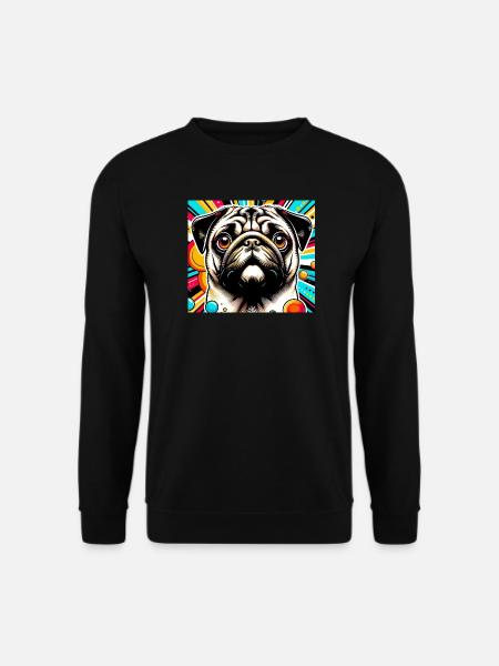 Pug Dog Pop Art - Unisex Sweatshirt - black