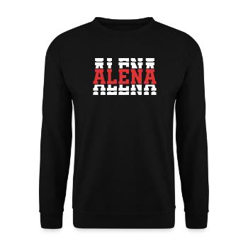 T-shirt Alena texte empilé idée cadeau t-shirt - Sweat-shirt Unisexe - noir - Devant - Alina (178cm) & Michal (187cm)