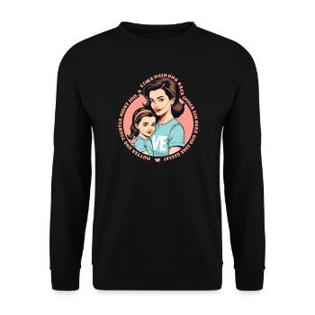 Mutter und Tochter - Unisex Pullover - Schwarz - Vorne - Alina (178cm) & Michal (187cm)