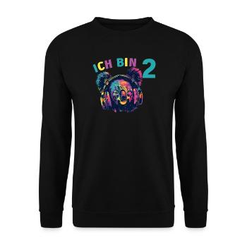 Koala Koalabär 2 Geburtstag mit Kopfhörer Musik - Unisex Pullover - Schwarz - Vorne - Alina (178cm) & Michal (187cm)