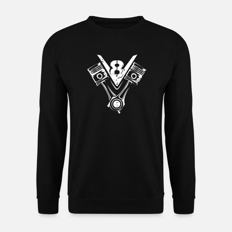 V8 Kolben musclecar Motor Auto Big Block Symbol - Unisex Pullover - Schwarz
