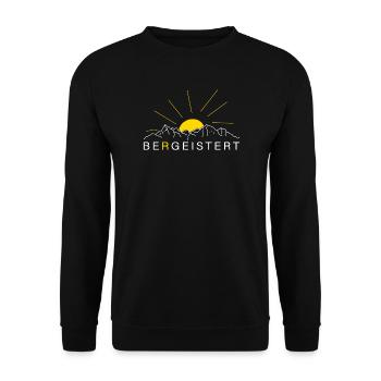bergeistert begeistert berge sport outdoor wandern - Unisex Pullover - Schwarz - Vorne - Alina (178cm) & Michal (187cm)