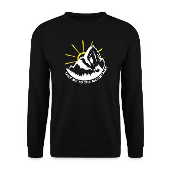 take me to the mountains, sport, outdoor, alpen - Unisex Pullover - Schwarz - Vorne - Alina (178cm) & Michal (187cm)