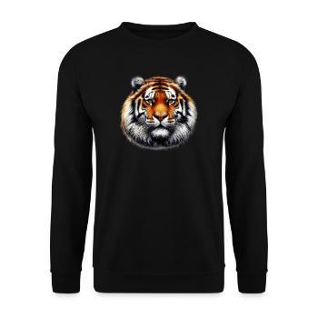 Tiger - Unisex Sweatshirt - black - Front - Alina (178cm) & Michal (187cm)