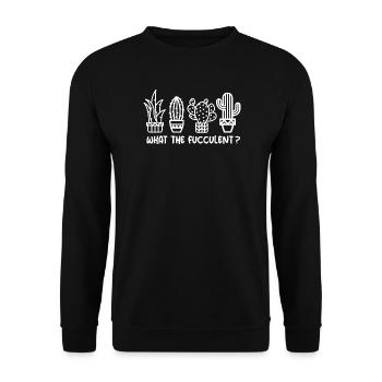 What the fucculent cactus cacti icon funny - Unisex Sweatshirt - black - Front - Alina (178cm) & Michal (187cm)