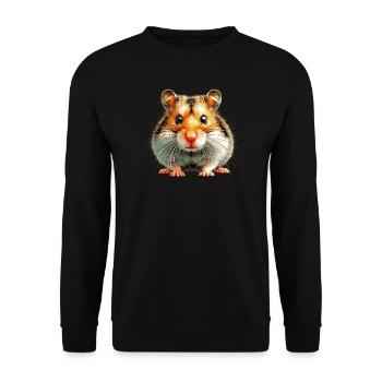 Hamster - Unisex Sweatshirt - black - Front - Alina (178cm) & Michal (187cm)