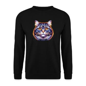 Cat - Unisex Sweatshirt - black - Front - Alina (178cm) & Michal (187cm)