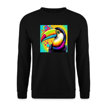 Toucan Pop Art - Unisex Sweatshirt - black - Front - Alina (178cm) & Michal (187cm)