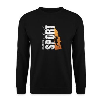 Eins mit dem Sport - Klettern - Unisex Pullover - Schwarz - Vorne - Alina (178cm) & Michal (187cm)
