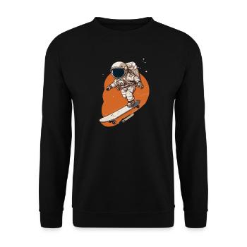 Astronaut Skateboarder in Orbit - Unisex Sweatshirt - black - Front - Alina (178cm) & Michal (187cm)