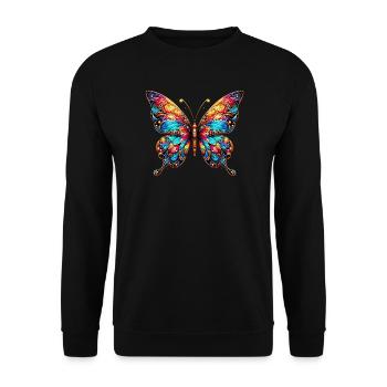 Butterfly - Unisex Sweatshirt - black - Front - Alina (178cm) & Michal (187cm)