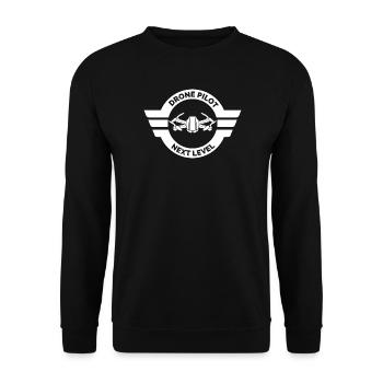 drone pilot racing drone pilot symbol flight logo - Unisex Sweatshirt - black - Front - Alina (178cm) & Michal (187cm)