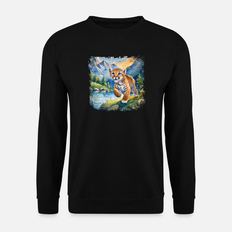 Niedlicher junger Tiger | Kinderbuchstil - Unisex Pullover - Schwarz