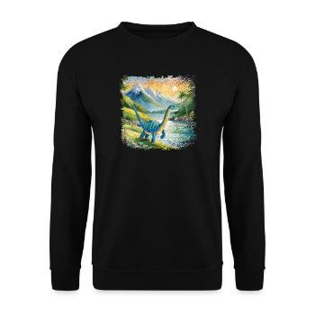 Niedlicher junger Thesaurus Kinderbuchstil Aquarel - Unisex Pullover - Schwarz - Vorne - Alina (178cm) & Michal (187cm)
