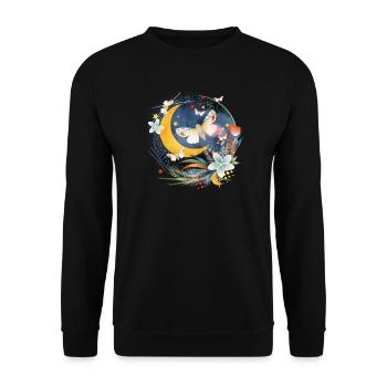 rare exotic butterflies in the moonlight - Unisex Sweatshirt - black - Front - Alina (178cm) & Michal (187cm)